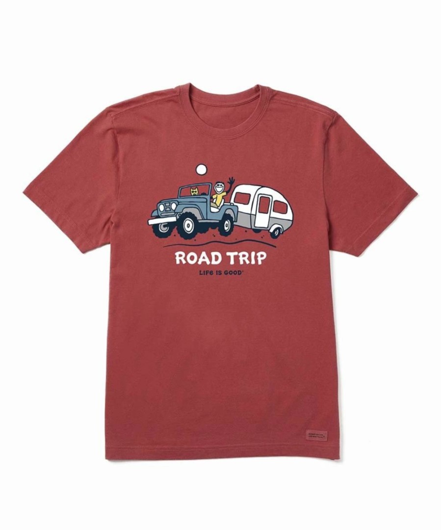 Clearance * Promo Life Is Good Faded Red 'Road Trip' Tee Men