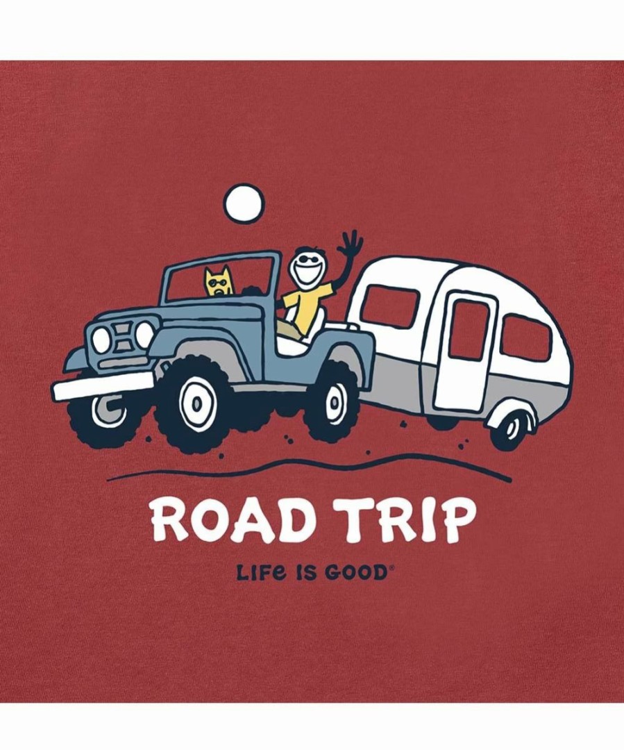 Clearance * Promo Life Is Good Faded Red 'Road Trip' Tee Men