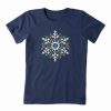 Clearance * Buy Life Is Good Darkest Blue Snowflake Berries Crusher Tee Women