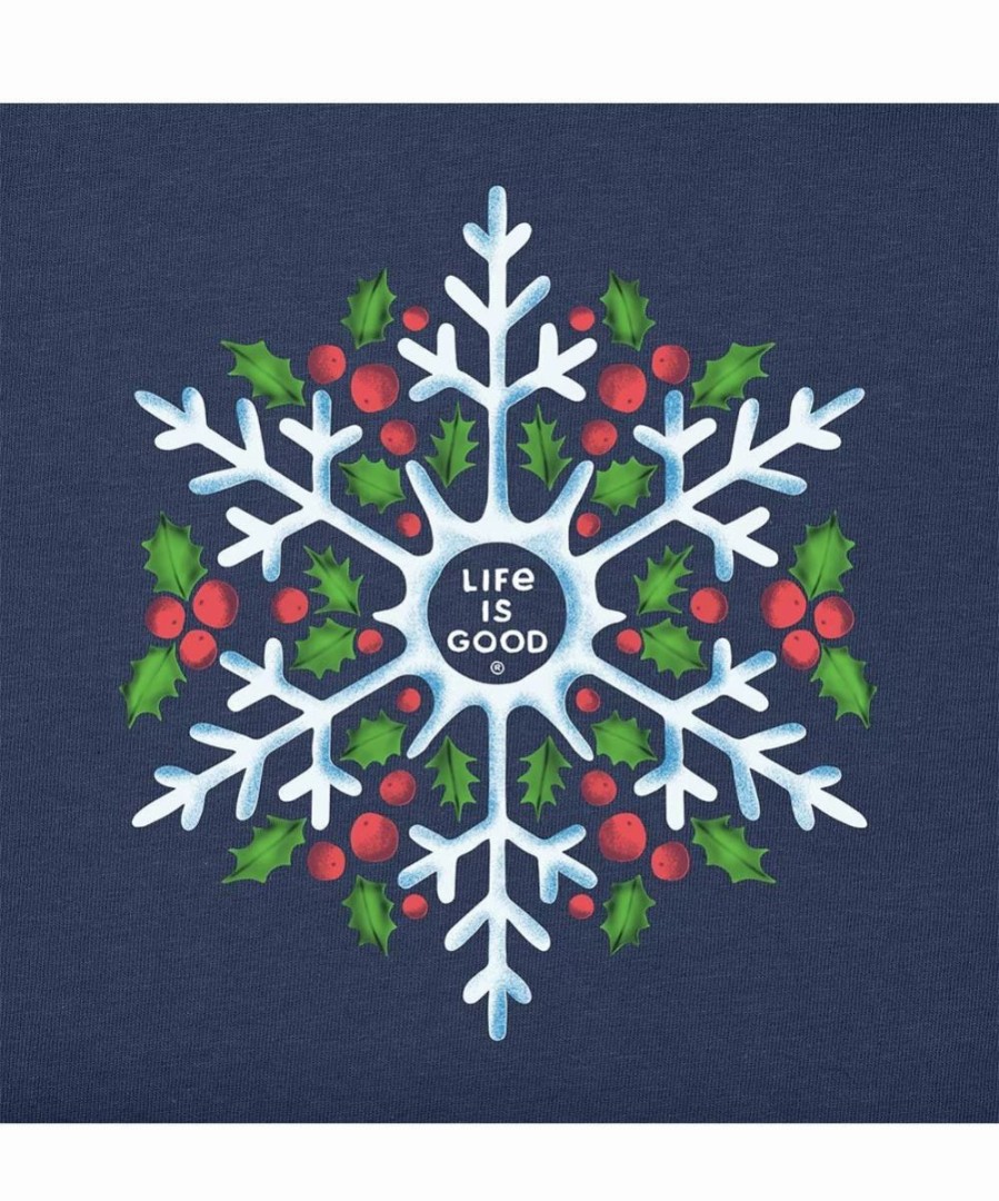 Clearance * Buy Life Is Good Darkest Blue Snowflake Berries Crusher Tee Women