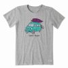 Hot * Cheap Life Is Good Heather Gray 'Search Engine' Logo Crewneck Tee Women & Plus