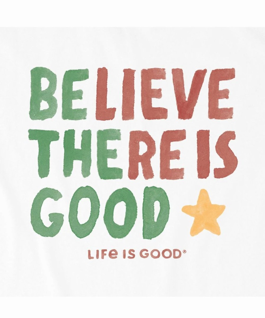 Wholesale * Budget Life Is Good Cloud White 'Believe There Is Good' Star Crusher Long-Sleeve Tee Men