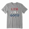 Online * Brand New Life Is Good Heather Gray 'Life Is Good' Crusher Crewneck Tee Men