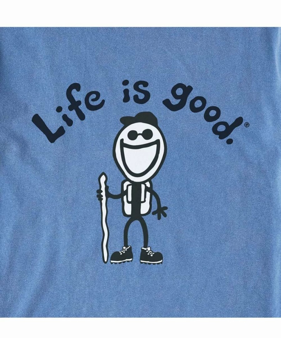 Best * Budget Life Is Good Slate Blue Original Jake Hiking Logo Crewneck Tee Men