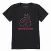 Best * New Life Is Good Jet Black 'Life Is Good' Neon Flamingo Crusher Crewneck Tee Women & Plus