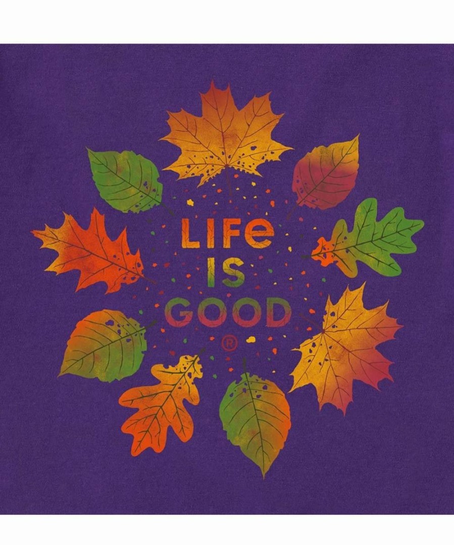 Wholesale * Deals Life Is Good Deep Purple Autumn Circle Long-Sleeve Crewneck Tee Women