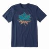 New * Flash Sale Life Is Good Darkest Blue Harvest-Scene Leaf Logo Crewneck Tee Men & Big