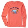 New * Best Deal Life Is Good Mango Orange 'Flour Power' Long-Sleeve Tee Women