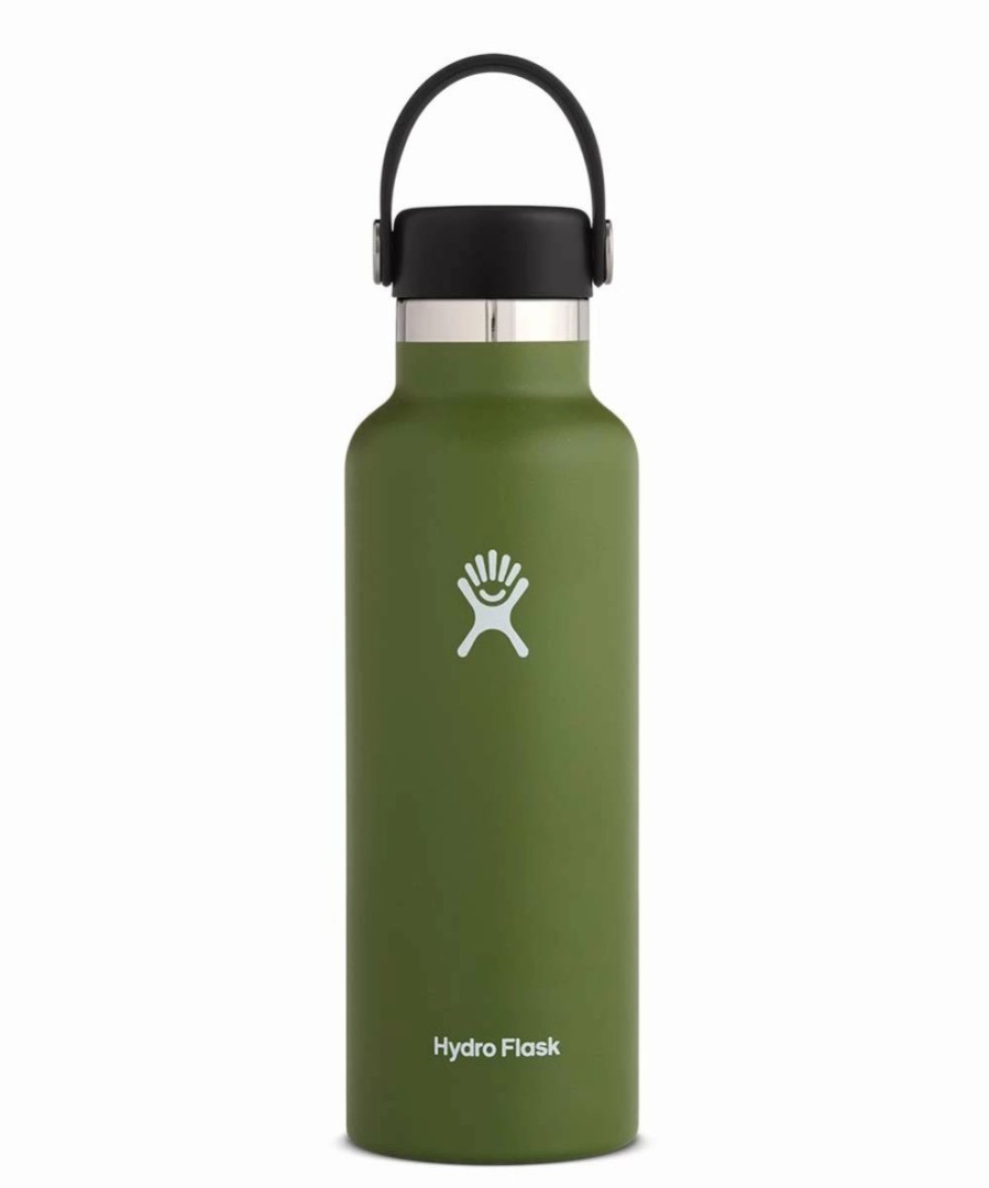 New * Hot Sale Hydro Flask Olive 18-Oz. Standard Mouth Flex Cap Water Bottle